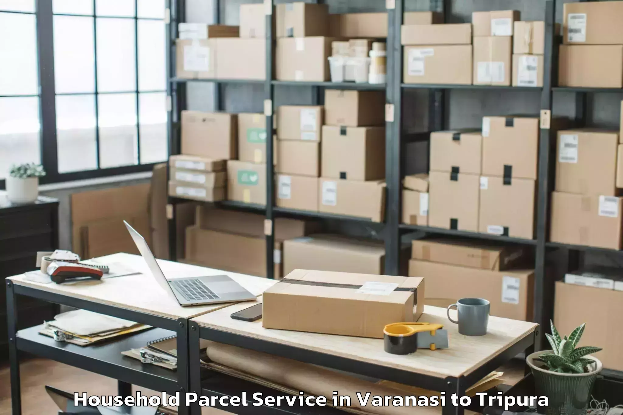 Easy Varanasi to Kamalpur Airport Ixq Household Parcel Booking